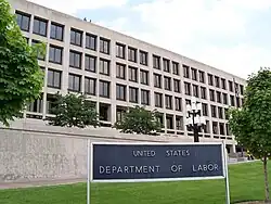 Color photograph of the United States Department of Labor building