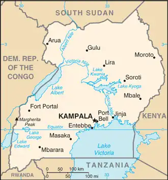 map of Uganda