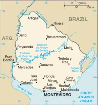 map of Uruguay