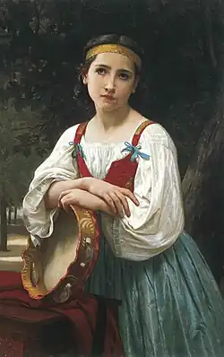 Gypsy Girl with a Basque Drum by William-Adolphe Bouguereau