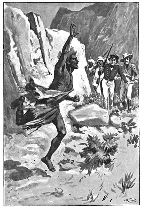 Near-naked man screaming and running