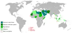 Countries with Shari'ah law. Saudi Arabia utilizes it on the state level and in dealing with most criminal cases.