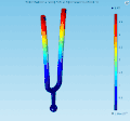 Mode Shape of a Tuning Fork at Eigenfrequency 440.09 Hz.gif