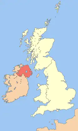 UK map of Northern Ireland