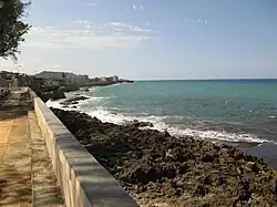 View along the Malecon (sea wall) of Baracoa