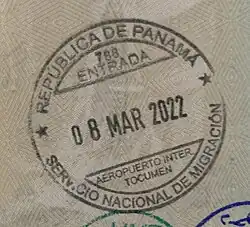 Panama entry stamp