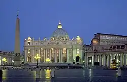 An elaborate church in a small complex of buildings