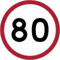 80 km/h (50 mph) for built-up areas